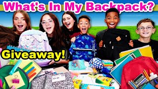 Whats In My Backpack  Back To School  Giveaway [upl. by Dulcea143]