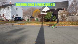 Skateboarding In My 40s  95 ONCE PER WEEK skateboarding learning [upl. by Peria25]