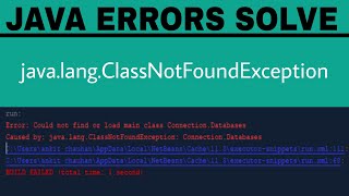 javalangClassNotFoundException commysqljdbcDriver  Error Solved [upl. by Renzo]