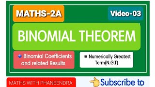 binomial theorem Coefficients numerically greatest term Largest binomial coefficient NGT [upl. by Vladamir]