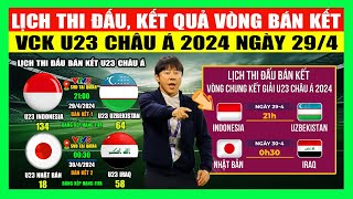 Lịch Thi Đấu Kết Quả Bán Kết VCK U23 Châu Á 2024 Ngày 294  Căn Thẳng Đua Tấm Vé Tới Olympic Paris [upl. by Carrel]