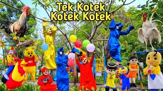 Lagu Tek kotek kotek ayam klip badut lucu dan ayam berkokok  Lagu indonesia terpopuler [upl. by Nayllij330]