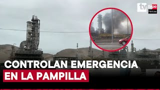 Ventanilla controlan incendio en la refinería La Pampilla [upl. by Notserp962]