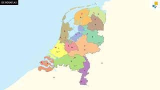 Mijn eigen Bosatlas Topografie Nederland  Basistopo Nederland  provincies en hoofdsteden [upl. by Nnayllehs]