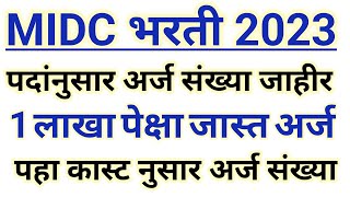 MIDC भरती 2023  कास्ट नुसार अर्ज संख्या जाहीर  midc postvise application number [upl. by Laws]