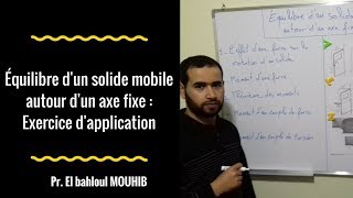 Équilibre dun solide mobile autour dun axe fixe Exercice dapplication [upl. by Fife984]