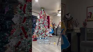 Alice in Wonderland theme Christmas 🎄 christmastree treedecorating disneytree decoratewithme [upl. by Ahsieuqal478]