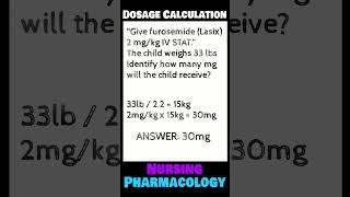 Dosage Calculation Pharmacology for Nursing NCLEX [upl. by Bronny]