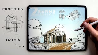 How I Develop Architectural Concept in Procreate [upl. by Annoel505]