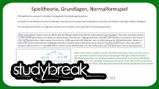 Spieltheorie Grundlagen Normalformspiel  Mikroökonomie [upl. by Hplar]