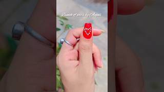 ❤️🎀Easy heart shaped nail art using toothpick🏡💅🏻 nails nailart naildesign nailtutorial shorts [upl. by Basilius]