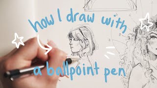 BALLPOINT PEN TUTORIAL how i sketch in pen ✨ [upl. by Ettelrac]