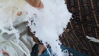 How to make Cotton Waste by hand Next video about how to start this buisness [upl. by Synn]