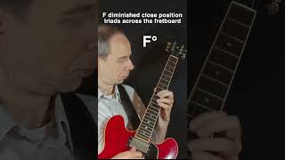 F diminished triads in close position across the fretboard guitar guitarpractice jazz chords [upl. by Flagler]