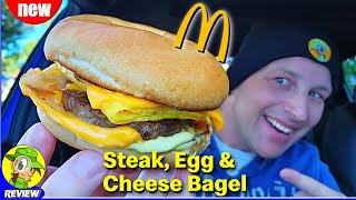 McDonalds® STEAK EGG amp CHEESE BAGEL Review 🍔🥩🍳🥯 First Time Trying 🤩 Peep THIS Out 🕵️‍♂️ [upl. by Yma]