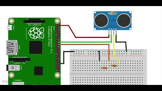 Raspberry Pi and Ultrasonic HCSR04 distance sensor [upl. by Amerak952]