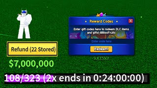 NOVO CÓDIGO 29 CÓDIGOS DE 2X XP BELI E RESET NO BLOX FRUITS 2024  blox fruit codes [upl. by Dleifrag43]