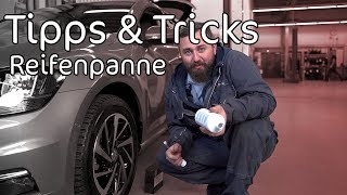 Wie verwendet man ein Reifenpannenset  VW  Tipps amp Tricks  Schmidtmotorsport [upl. by Mumford]