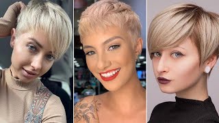 Pixie Cut Hair Change Buzz Cut Women Make Over Buzzcut Girl Pixie Haircut [upl. by Leirvag]