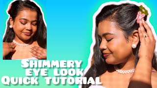 SHIMMERY EYE LOOK  QUICK TUTORIAL BEACH HANDMADE ACCESSORIES [upl. by Otrebile]