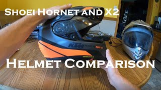 Shoei Hornet and Hornet X2 Comparison [upl. by Llehcsreh]