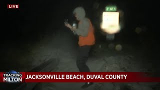 Jacksonville Beach experiencing high winds rain as Hurricane Milton moves across Florida [upl. by Aleydis751]