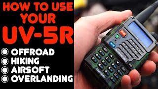 How To Program The Baofeng UV5R For OffRoading Hiking Airsoft Using The Keypad [upl. by Adalheid280]