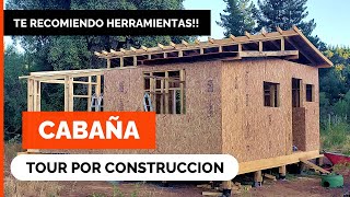 TOUR por NUEVA CABAÑA 🔨 autoconstrucción Herramientas para hacer una casa de madera  Flowmak [upl. by Kacey]