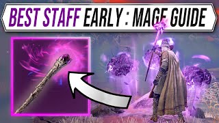 Elden Ring  Best Staff Early  Beginners Mage Build Guide Meteorite Staff Location [upl. by Ahseinod317]