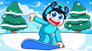 Going 8251723 MPH in Roblox Snow Board Obby [upl. by Gurolinick]