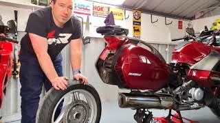 Honda Deauville NT700v Rear Wheel Removal [upl. by Peck454]