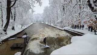 Munich Snowy Christmas Market and Downtown Surfing [upl. by Coy987]