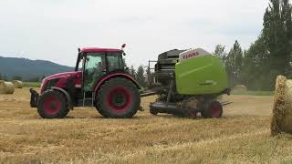 RONDE BALEN PERSEN MET EEN ZETOR PROXIMA110 PLUS EN EEN CLAAS VARIANT 360 RONDE BALENPERS [upl. by Nolyaj763]