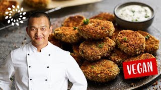 Gemüse Nuggets mit GurkenDip Rezept  Vegan [upl. by Senilec561]