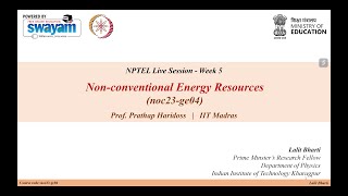 NonConventional Energy Resources  Week 5  NPTEL TA live session noc23ge0424 by Lalit Bharti [upl. by Goddart]