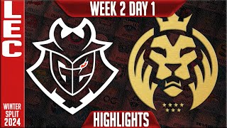 G2 vs MAD Highlights  LEC Winter 2024 Week 2 Day 1  G2 Esports vs MAD KOI [upl. by Sevein]