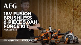 AEG 18V FUSION 6Piece Heavy Duty 50Ah FORCE Kit A18FX6B152B in action [upl. by Ailemak236]