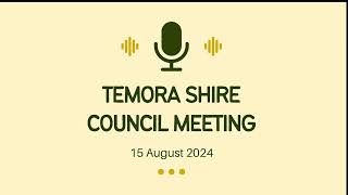 Temora Shire Council Meeting  August 2024 [upl. by Gebelein]