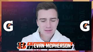 Conversation about faith amp football with Bengals Kicker Evan McPherson live from Super Bowl 56 [upl. by Sima]