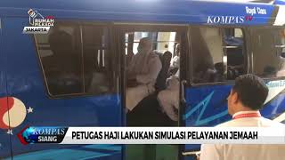 Petugas Haji Lakukan Simulasi Pelayanan Jemaah [upl. by Nodnarb]