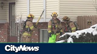 Man injured in garage fire in Calgarys NE [upl. by Gloriane]