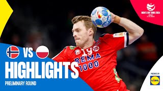 Bergerud leads Norway to victory  Norway vs Poland  Highlights  Mens EHF EURO 2024 [upl. by Dedric]