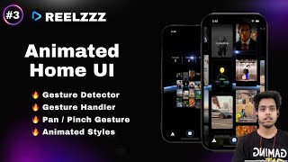 3 Animated Home UI Reelzzz  React Native Reanimated  Gesture Handler [upl. by Lancey294]