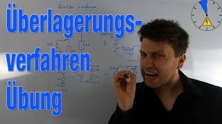 Überlagerungssatz  Übung 1  Elektrotechnik in 5 Minuten ET5M [upl. by Ramonda26]