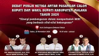 Debat Publik Ketiga Pasangan Calon Bupati Dan Wakil Bupati Kabupaten Malaka 2024 [upl. by Tiossem]