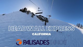 Headwall Express  Palisades Tahoe  California [upl. by Lux]