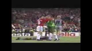 The Final 3 Mins Man United v Bayern Munich 1999 Rare Pitch Side Footage Champions League Final [upl. by Fording96]