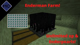 Minecraft Bedrock Endermen Farm Tutorial [upl. by Avera]