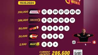 uwinn lottery result today 19102024 Saturday October power7 Grand6 max3 4you spine5 [upl. by Iglesias53]