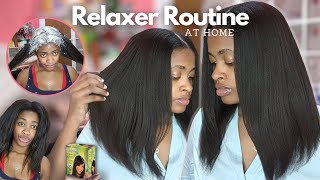 How I Relax My Hair At Home My At Home Relaxer Routine 2023 [upl. by Nylzaj]